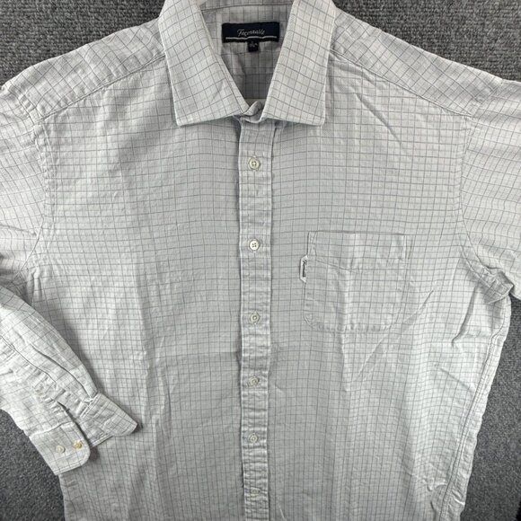 Faconnable All Cotton USA XL Check Gray Pocket Long Sleeve Shirt Men Button Up - Picture 3 of 14